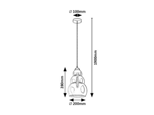 Pendul Salvatore, 1 x E27, Negru