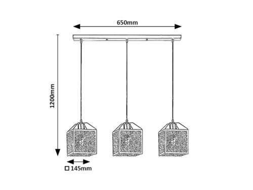 Pendul Samilo, 3 x E27, Negru