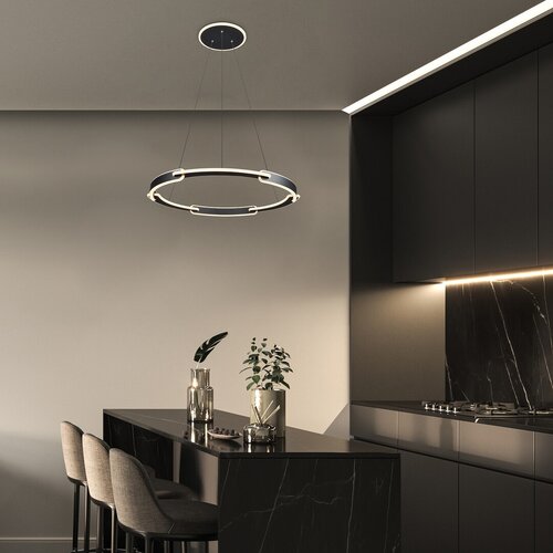 Pendul LED Sindri, 45W, 2 tipuri de lumina, Negru