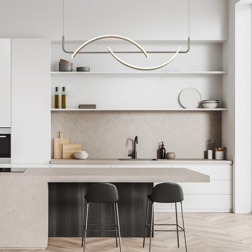 Pendul LED Jarnelle, 35W, lumina calda (3000K), Crom