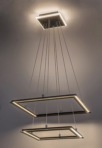 Pendul LED Sidona, 48W, lumina calda (3000K), Negru