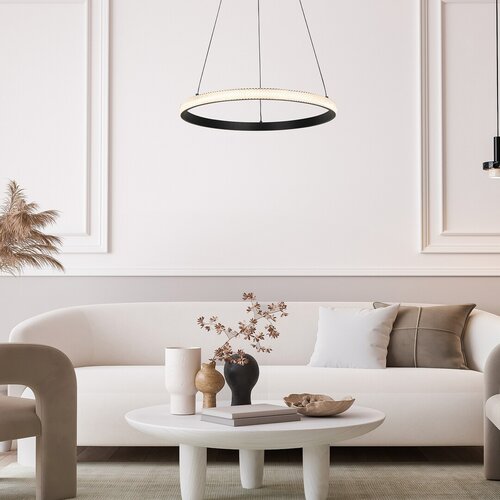 Pendul LED Grete, 32W, lumina calda (3000K), Negru
