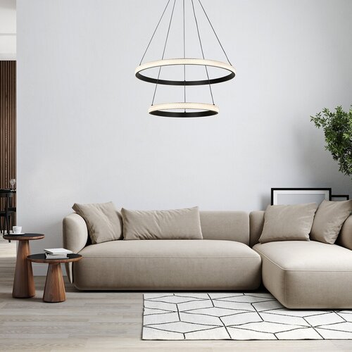 Pendul LED Grete, 60W, lumina calda (3000K), Negru