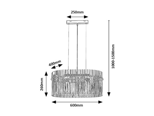 Pendul Inesa, 2 x E27, Negru