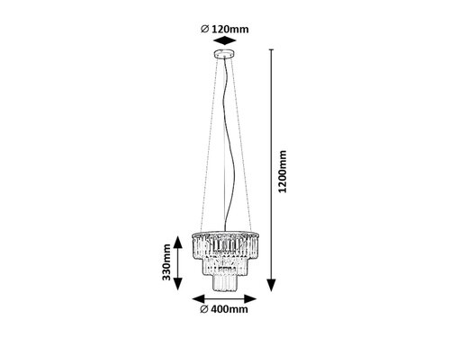Candelabru Eloisa, 3 x E27, Negru
