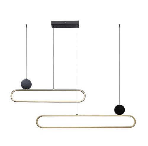 Pendul LED Circado, 48W, lumina calda (3000K), Negru/Auriu