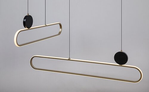 Pendul LED Circado, 48W, lumina calda (3000K), Negru/Auriu