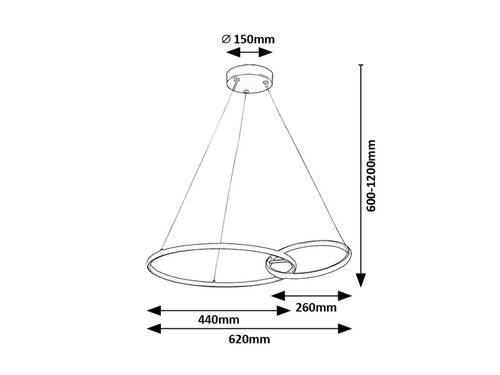 Pendul LED Emilion, 36W, lumina neutra (4000K), Negru