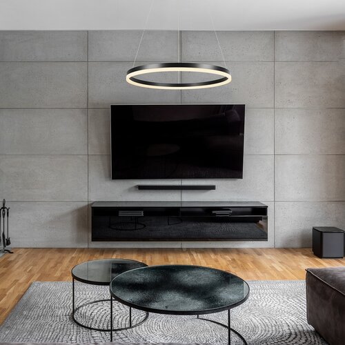 Pendul LED Isaure, 45W, 3 tipuri de lumina, Negru