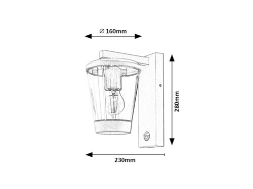 Aplica Savano cu senzor de miscare, 1 x E27, antracit, IP44