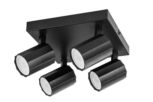 Spot Rogelio, 4 x GU10, negru mat