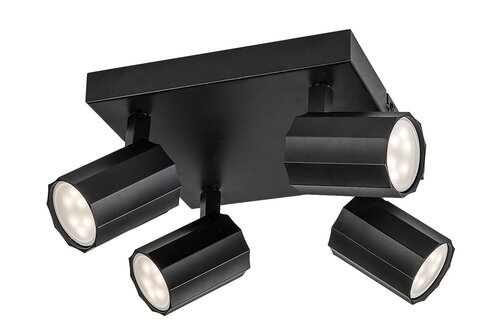 Spot Rogelio, 4 x GU10, negru mat