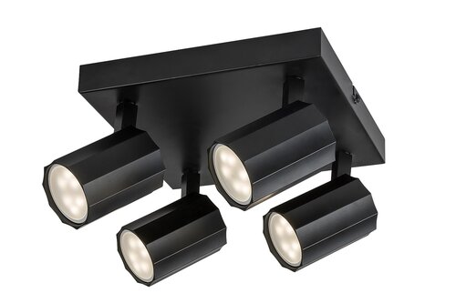 Spot Rogelio, 4 x GU10, negru mat