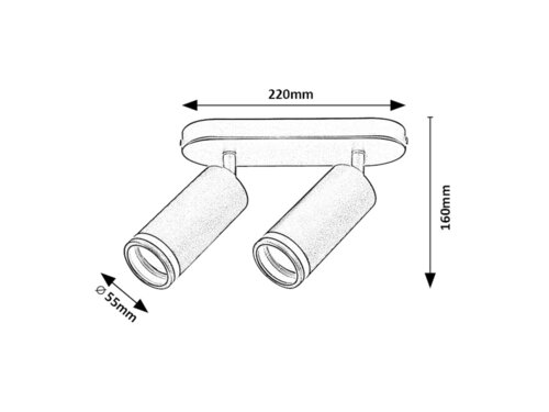 Spot Senobia, 2 x GU10, negru
