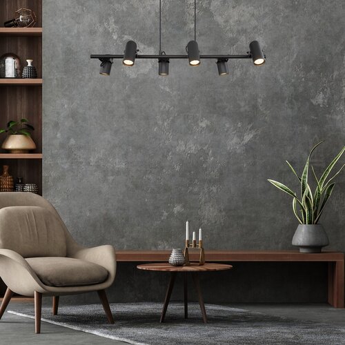 Pendul Maximilian, 6 x GU10, Negru