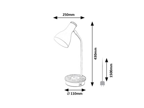 Lampa de birou Mosley, 1 x E14, alb mat