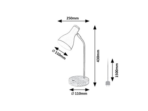 Lampa de birou Ferb, 1 x E14, negru mat