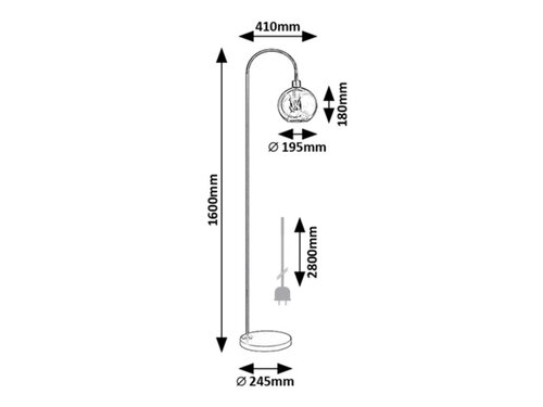 Lampadar Ricardo, 1 x E27, negru