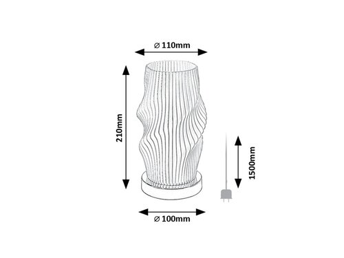 Lampa de masa Tiana,  1 x E14, crom