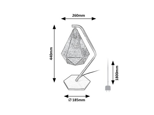 Veioza Norah, 1 x E14, auriu