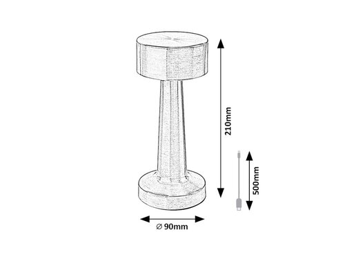 Lampa de masa Senan LED, 2.7W, 40lm, lumina reglabila (3000K - 6000K)