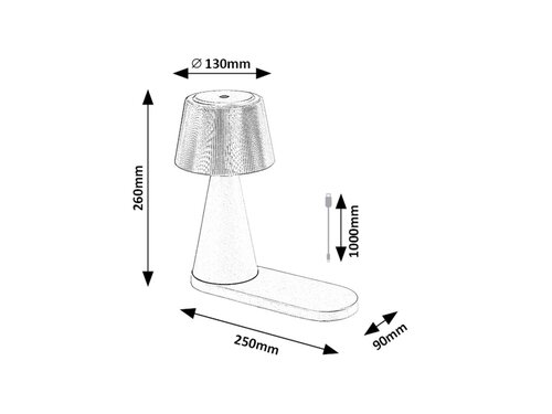 Lampa de masa Zavier LED, 5W, 220lm, lumina reglabila (3000K - 5000K)