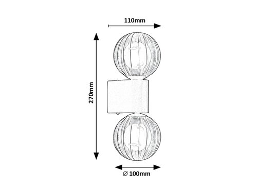 Aplica Colzar, 2 x G9, negru mat, IP44