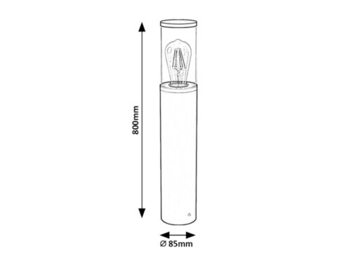 Lampadar Wellington, 1 x E27, negru mat, IP44