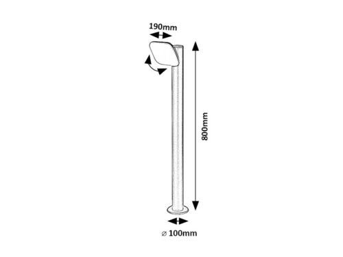 Lampadar Odiel LED, 12W, 720lm, lumina calda (3000K), IP44