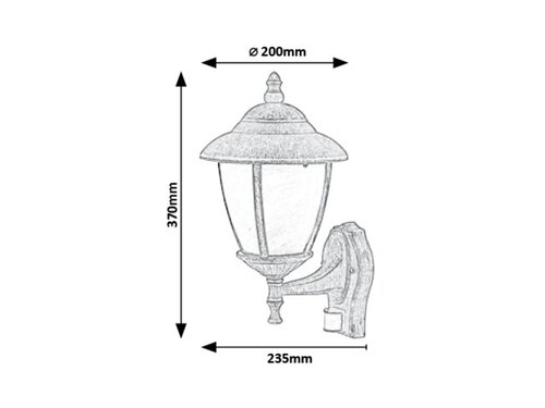 Aplica Madrid cu senzor de miscare, 1 x E27, auriu antic, IP43
