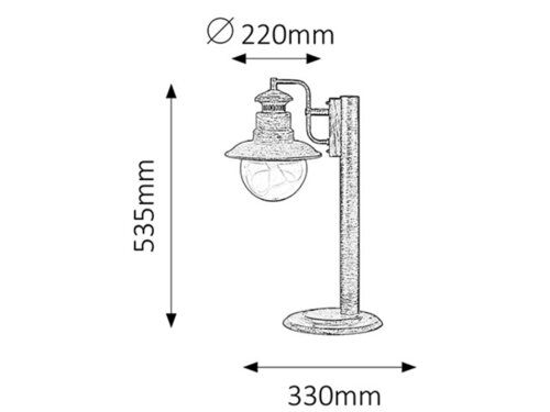 Lampadar Odessa, 1 x E27, maro antic, IP44