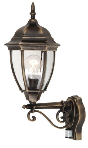Aplica Toronto cu senzor de miscare, 1 x E27, auriu antic, IP44