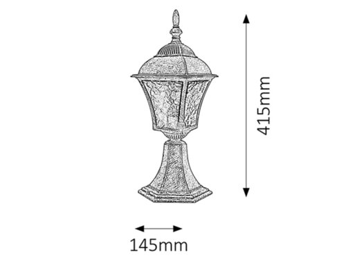 Lampadar Toscana, 1 x E27, argintiu antic, IP43